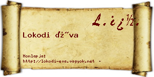 Lokodi Éva névjegykártya